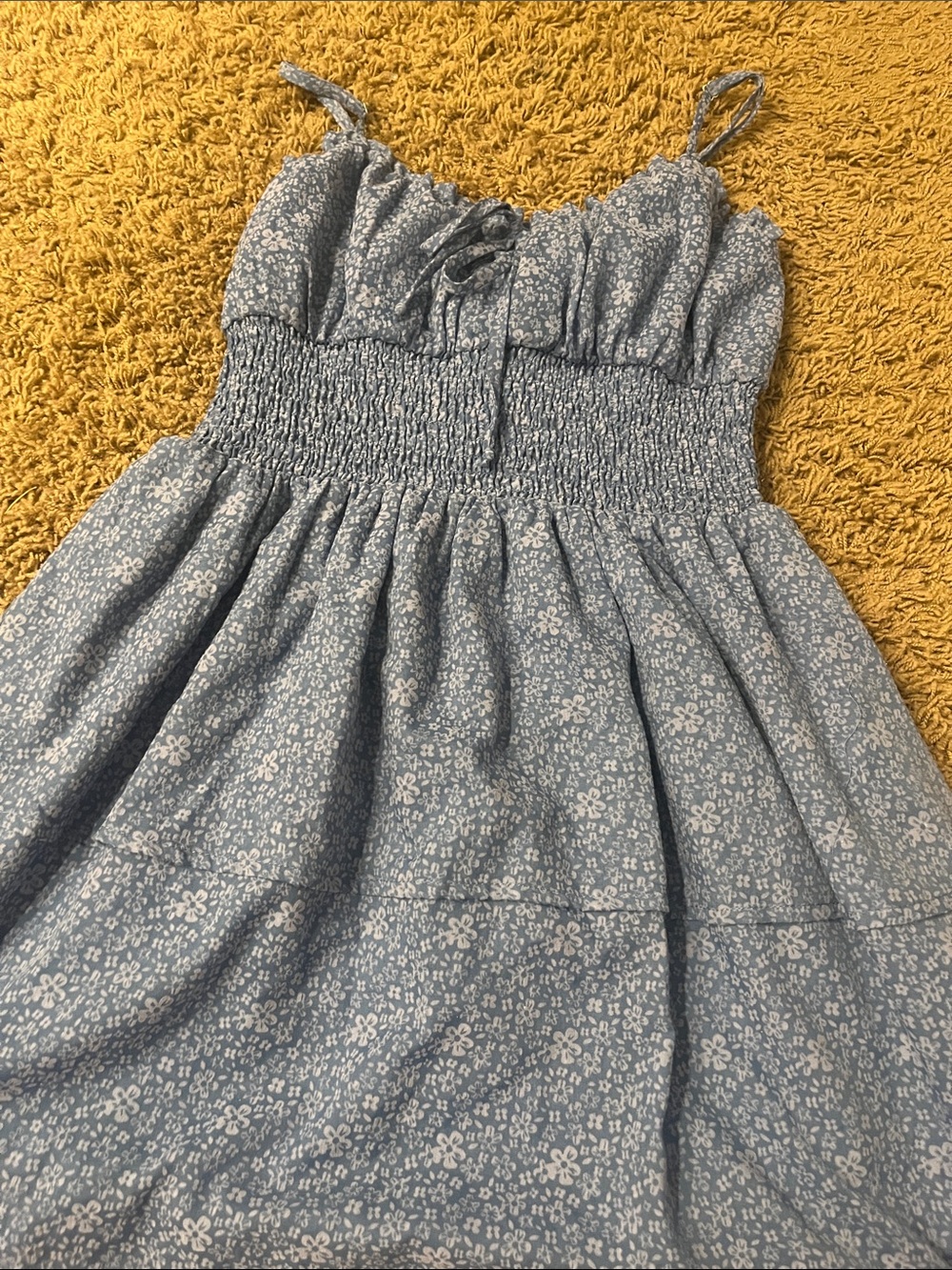 Smocked Light Blue Floral Sundress for Girls